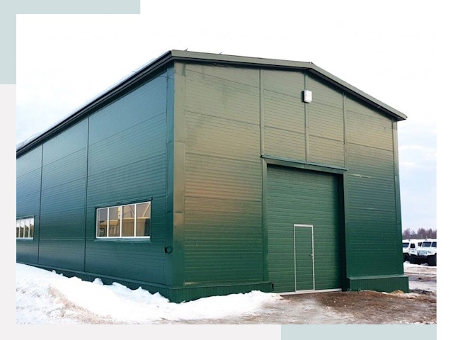 Двускатные ангары в Карталах