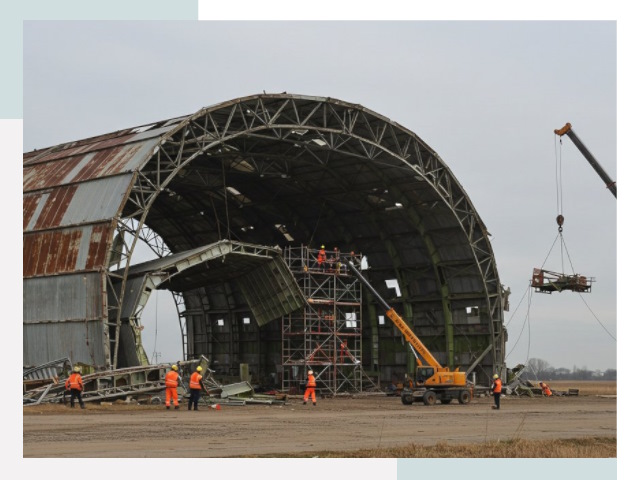 Демонтаж ангаров в Карталах